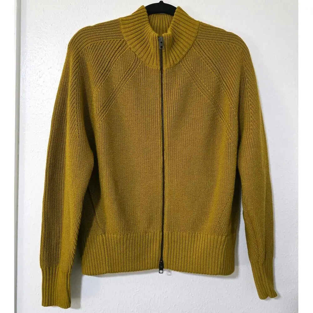 Athleta En Route Full Zip Sweater Thermolite Cardigan Jacket Palo Verde Wool - Picture 2 of 11